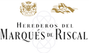 Logo of Herederos del Marques de Riscal on a dark background