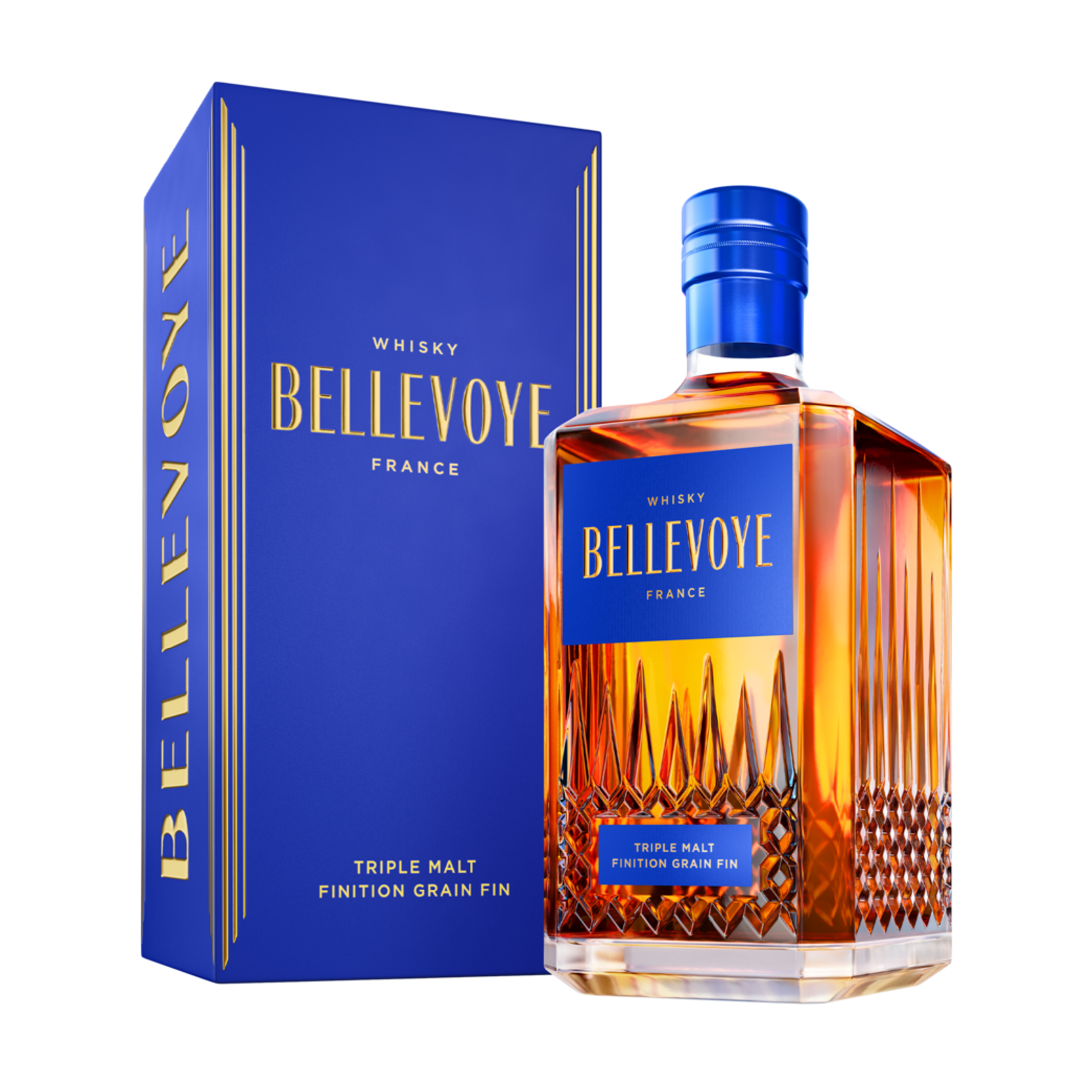 Bellevoye Blue Triple Malt Fine Grain Finish French Whisky 70cl