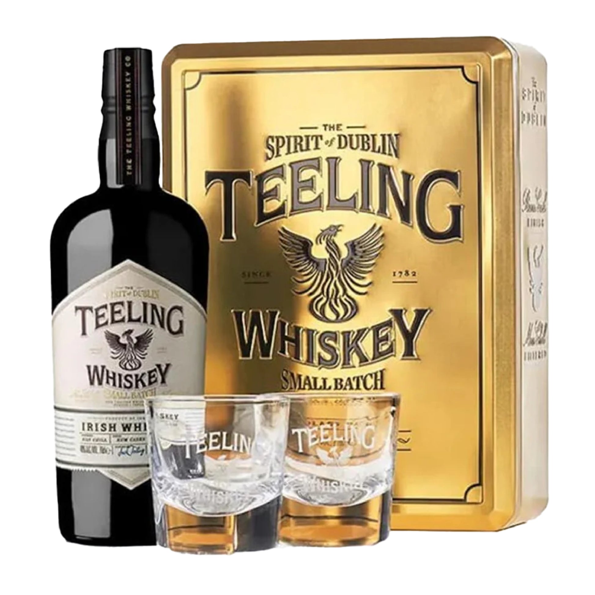 Teeling Irish Whiskey Small Batch Gold Gift Box 70cl + 2x Glasses