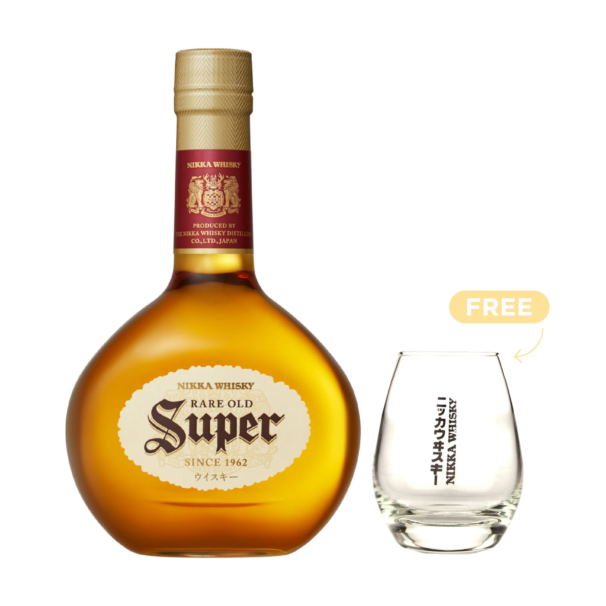 Super Nikka Rare Old Japanese Whisky 70cl + 1x FREE Glass